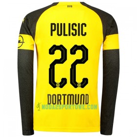 Koszulka Borussia Dortmund Pulisic 22 Domowe Stroje Piłkarskie 2018/19 Długi Rękaw
